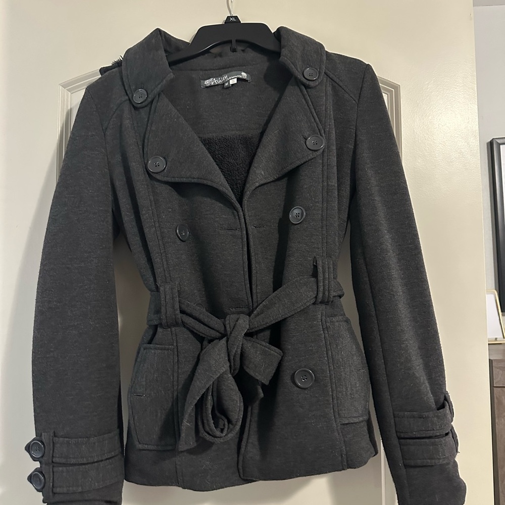Stylish Gray Double-Breasted Women's Jacket